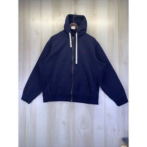 Vintage Polo Ralph Lauren Blue Full Zip Hoodie Jacket Mens XXL-11129